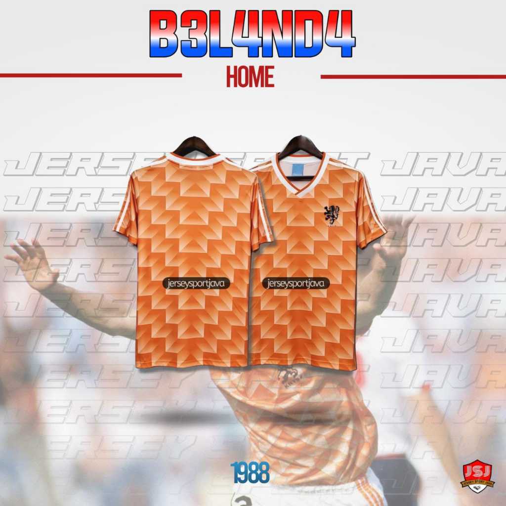 ( BISA COD ) JERSEY BAJU BOLA PRIA RETRO BELANDA EURO 1988 GRADE AAA+ - BEST HIGT QUALITY