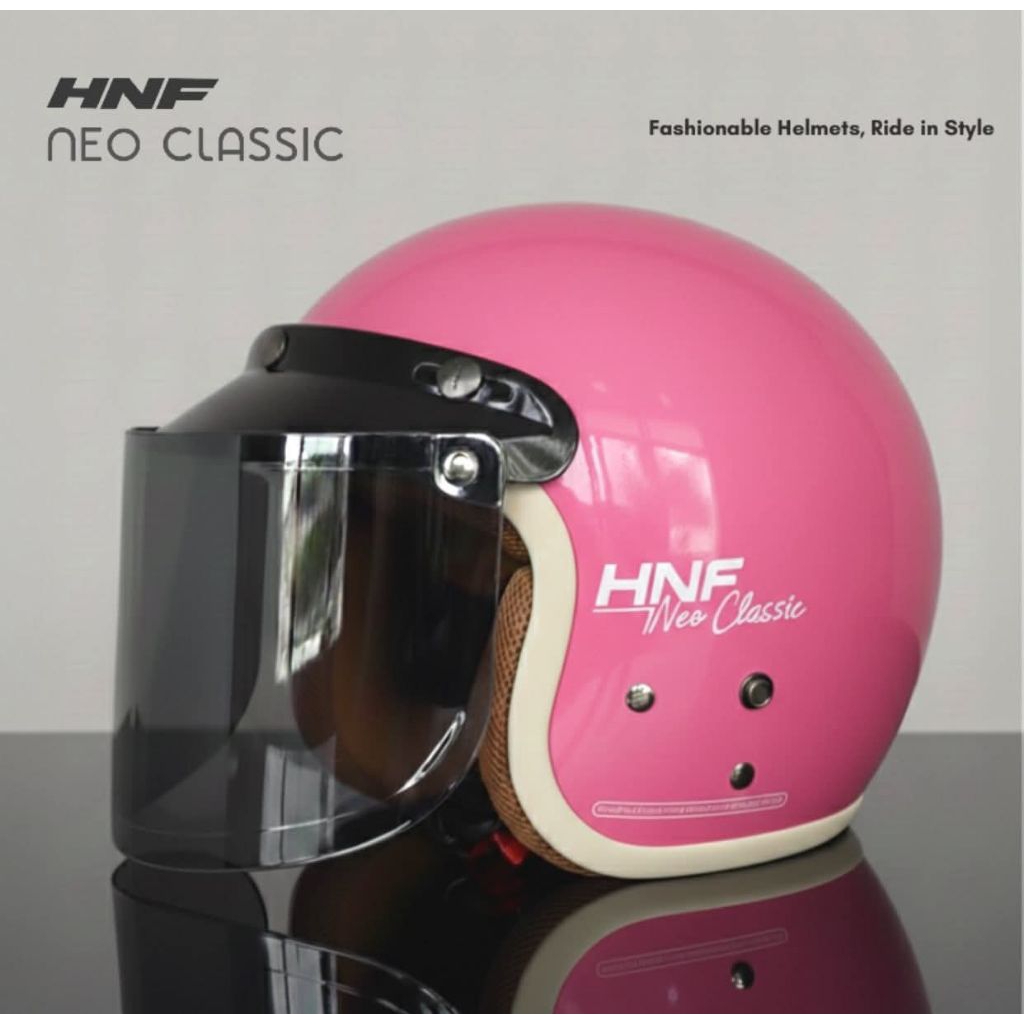 HELM BOGO RETRO HNF NEO CLASSIC WANITA LAKI - LAKI DEWASA STLYSH MODERN SNI - helm bogo retro hnf ku
