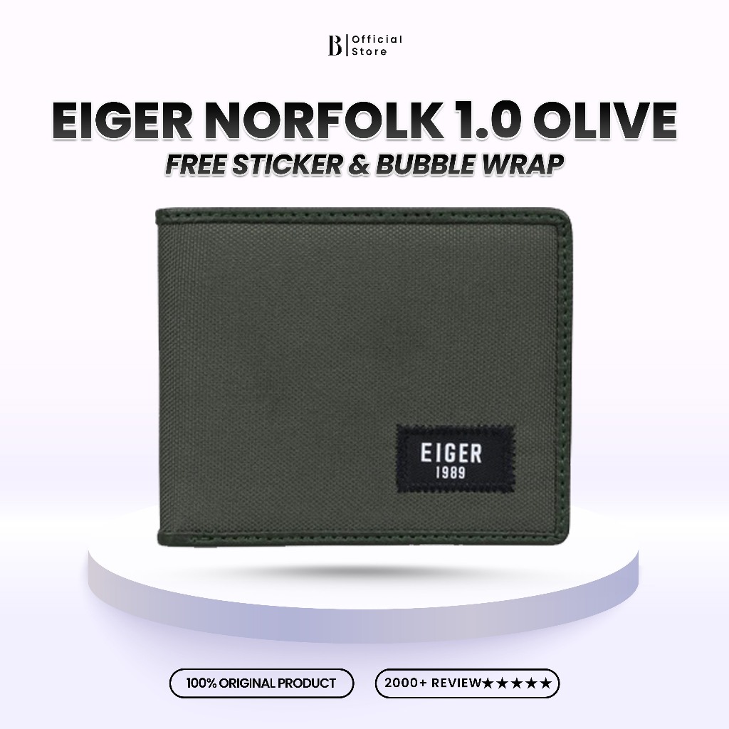 Dompet EIGER Wallet Norfolk Wallet 1.0 Olive Lipat Pria Wanita