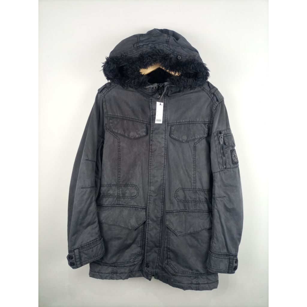 Jaket TBJ Nearby Jeans Parka Tebal Model M65_Hitam_Size L