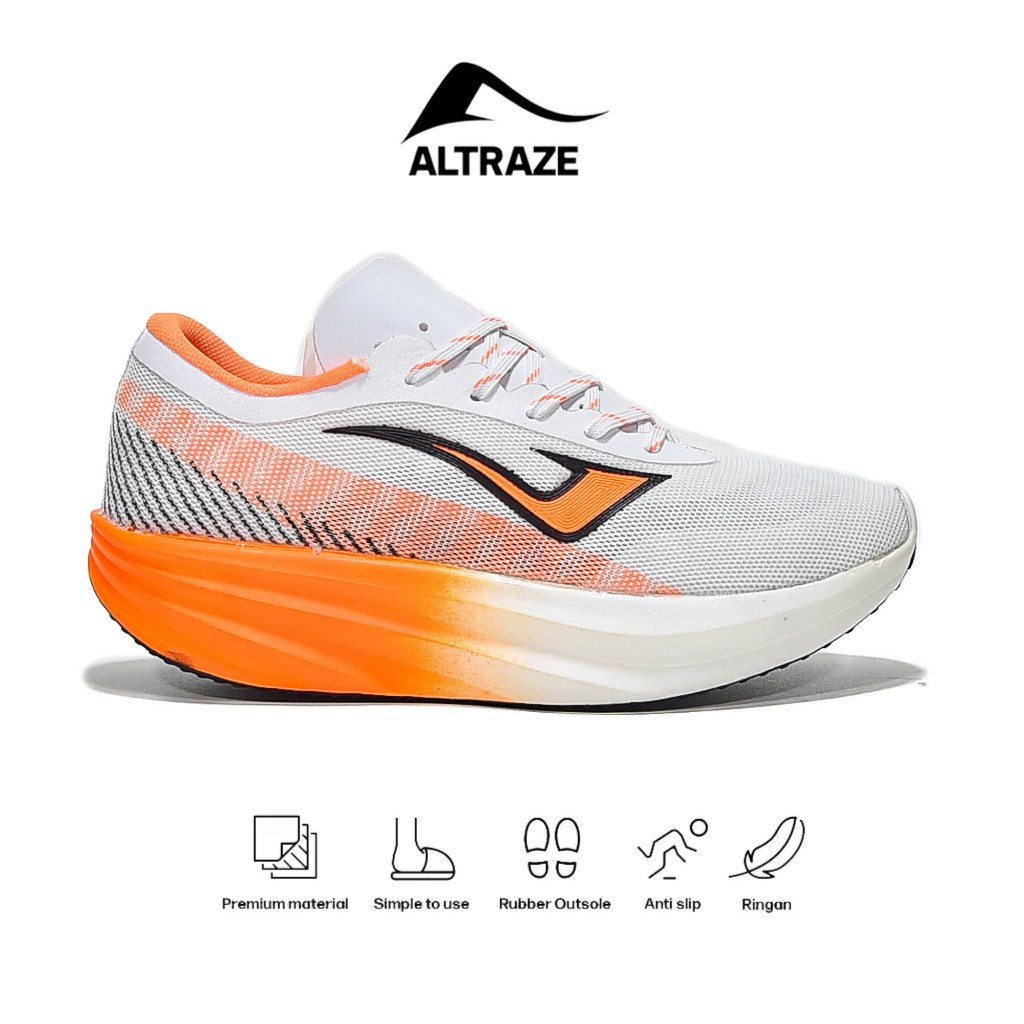 Altraze IGNITE PRO Putih Orange - Sepatu Lari Pria Wanita Jogging Sneakers Kasual Olahraga Sporty