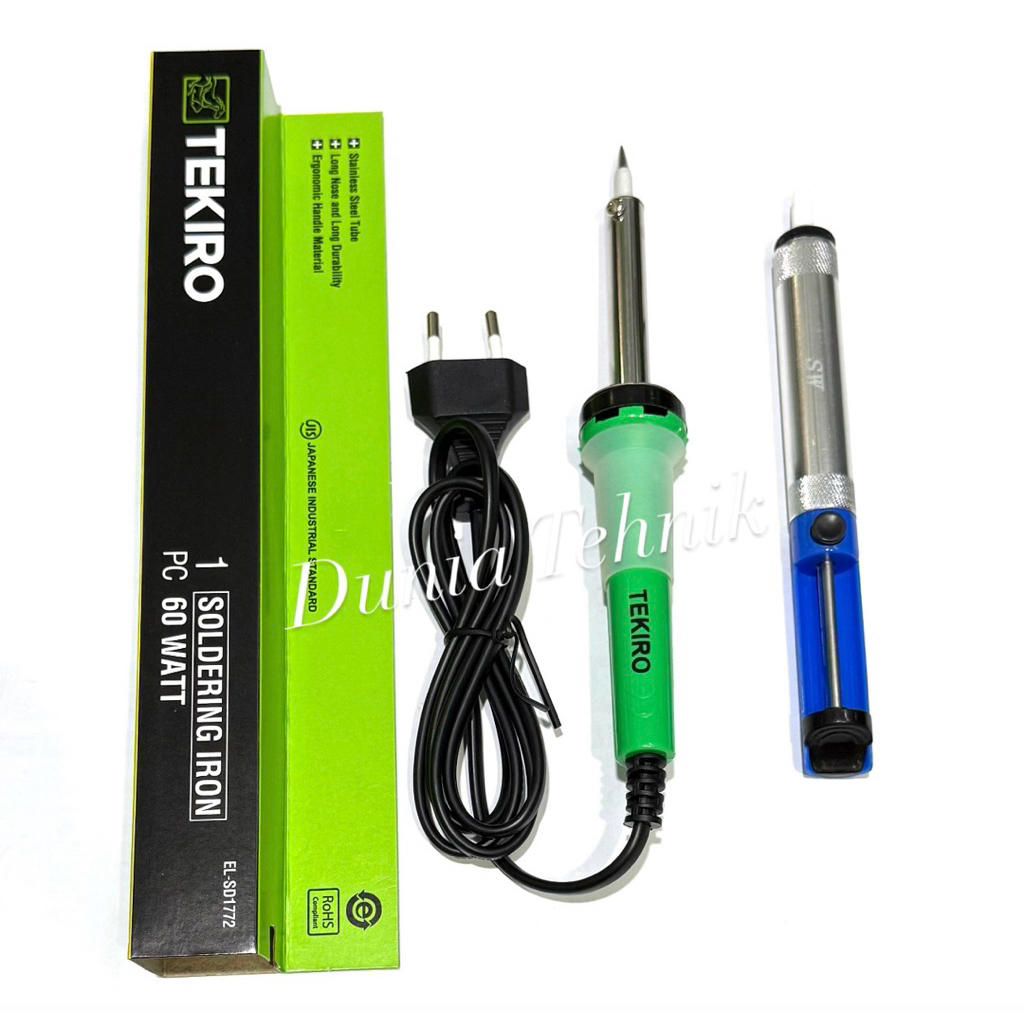 Solder TEKIRO 60 Watt Soldering Iron Soder 60 Watt Paket Murah 2 pcs Solder Alat Sedot Timah Penyedo