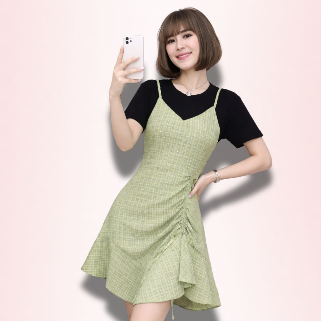 Dress Hj Ktk Serut Warna 7833 (BKK)