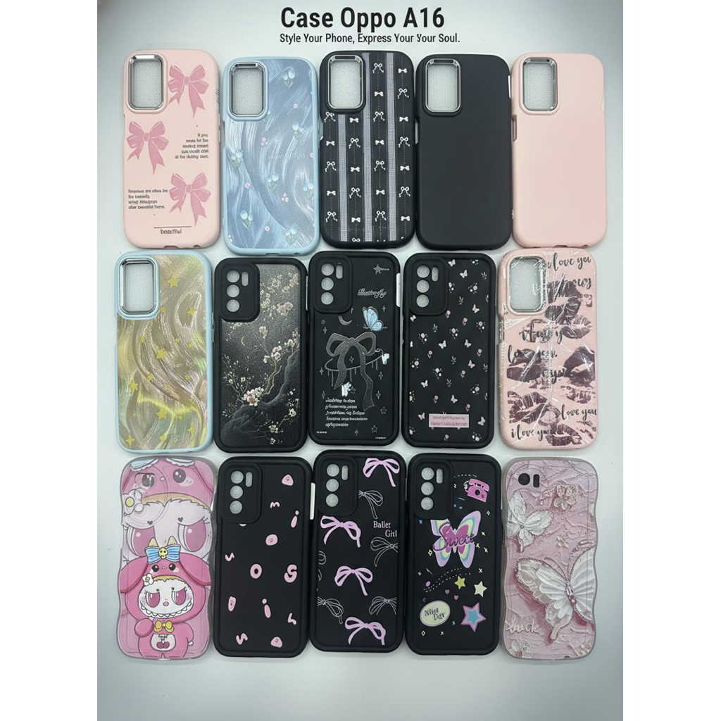 Case Oppo A16 A16s A54 4G Softcase Casing mirror Kaca HP Oppo A16 A16e A16k Motif Aesthetic Karakter