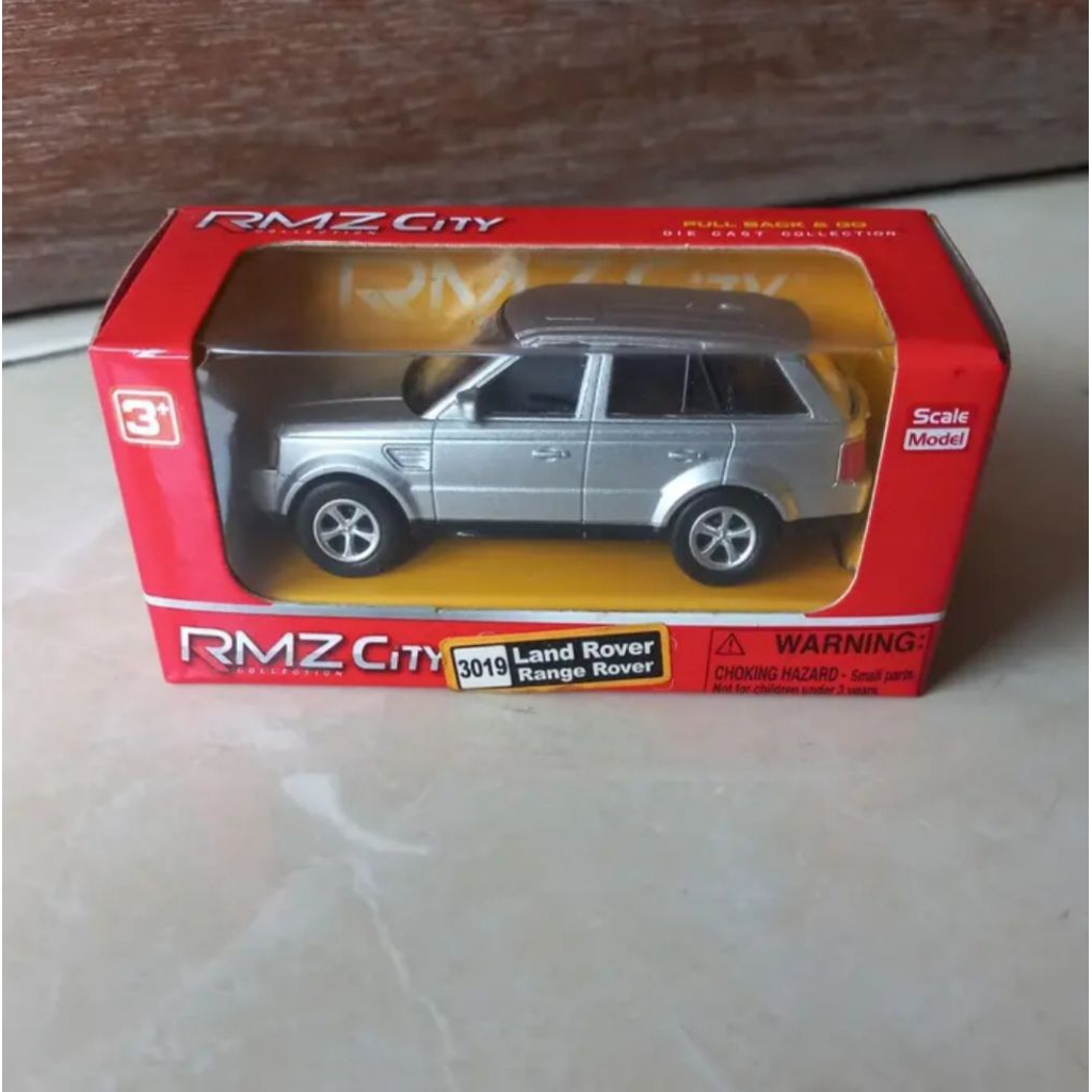 RMZ Land Rover Range Rover silver Box merah Pull back