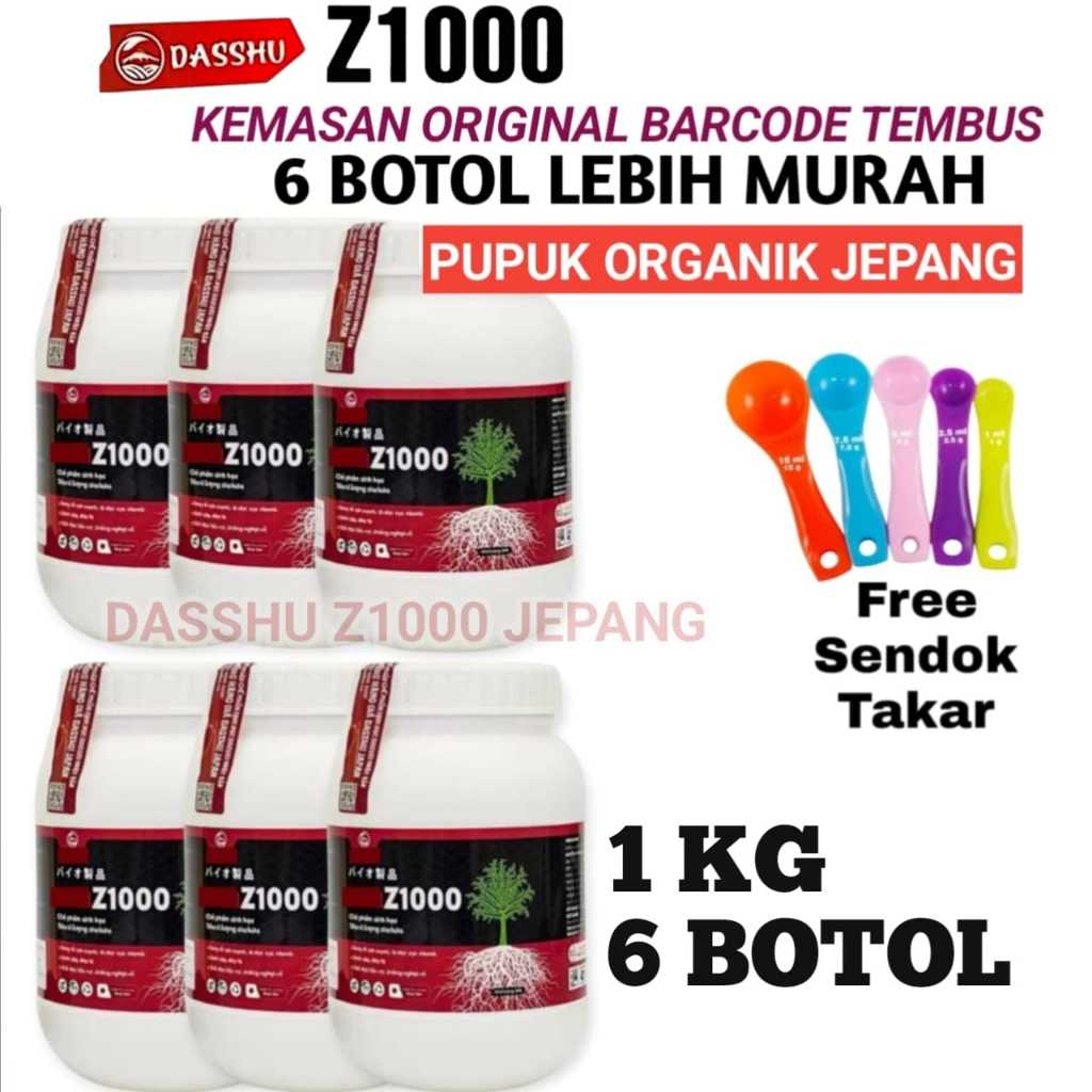 Dasshu Z1000 Pupuk Jepang Original 1 Kg PAKET 6 BOTOL Bonus 1 Set Sendok Takar