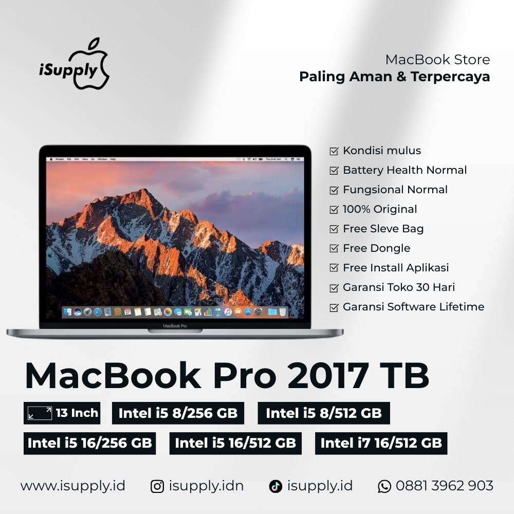 MacBook Pro 2017 Touch Bar Intel i5 & i7 13” Second Like New | 8/256 8/512 16/256 16/512 | TERMURAH 