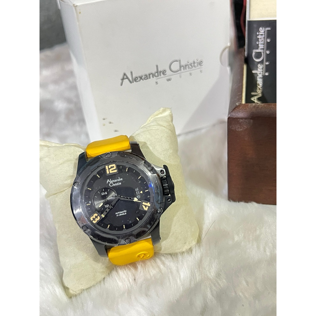 Dijual Jam Mewah Alexandre Christie, AC 6295 MA Gen 2 Automatic Kuning Rubber