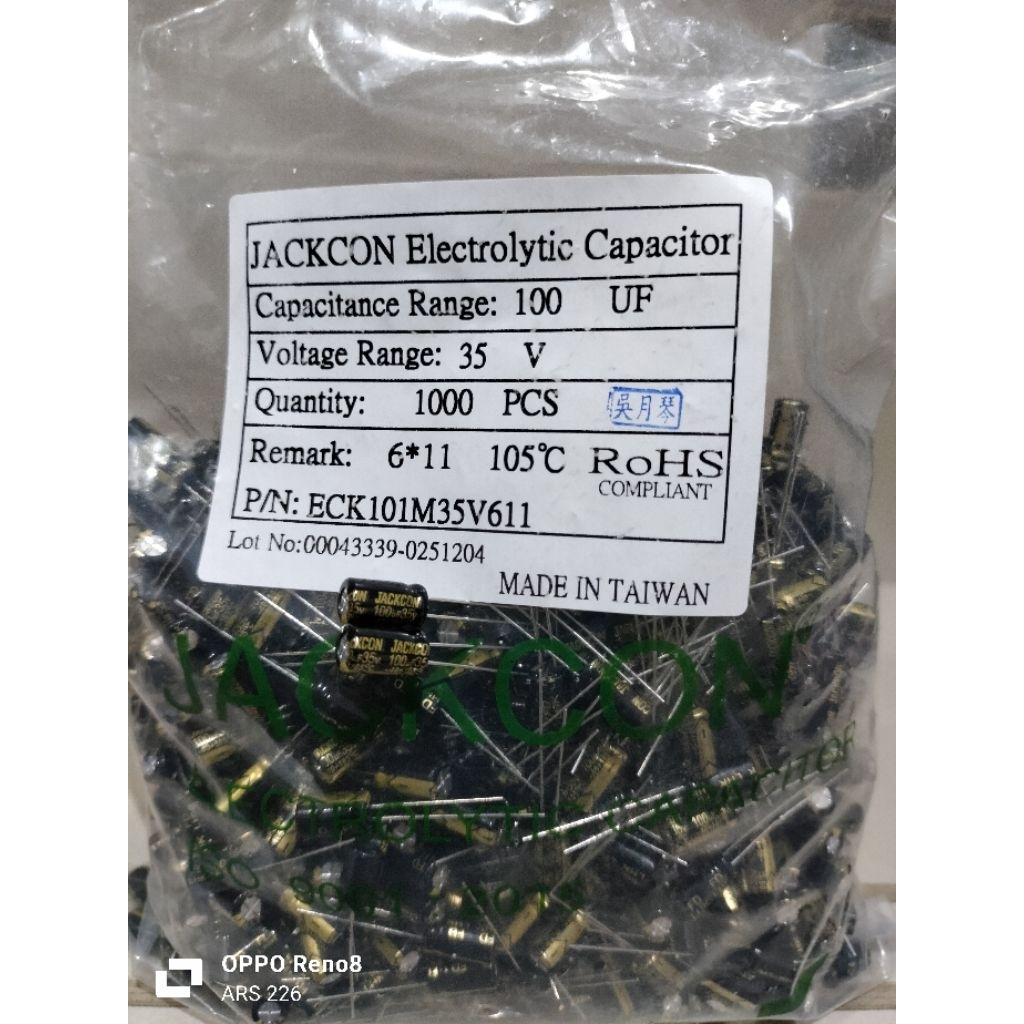 Elco Jackcon 100uf 35v Original Taiwan