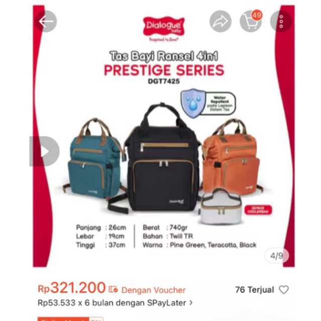 dialogue baby ex kado diapers bag coller bag ransel