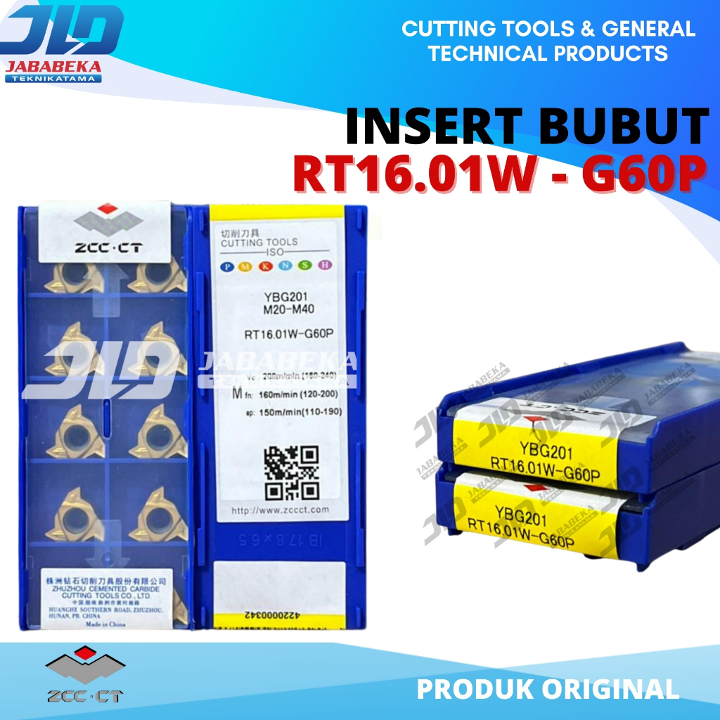 RT16.01W-G60P Insert Milling Bubut Ulir Drat Luar / Kanan RT 16 01 W - G60P ZCC.CT Original