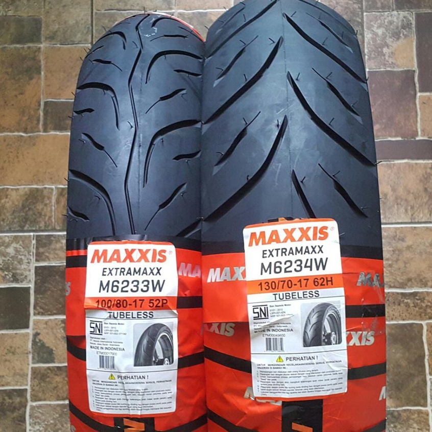 PAKET BAN MOTOR HONDA CBR150 100/80 & 130/70 Ring 17 MAXXIS EXTRAMAXX Paket Ban Motor Depan Belakang