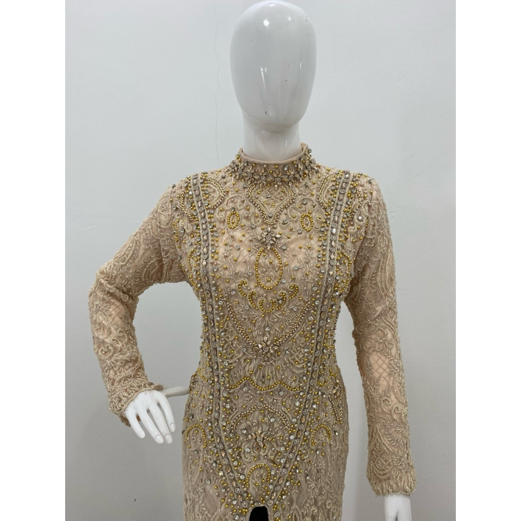 kebaya pengantin warna oatmilk/cream