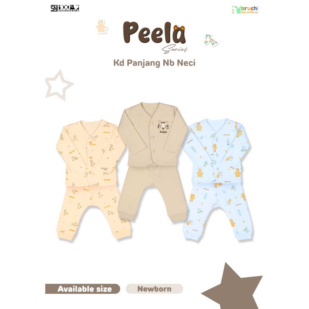 Aruchi Baby Setelan Panjang Kc depan Motif New Born 0-3 Bulan/Aruchi baju bayi/Aruchi setelan bayi