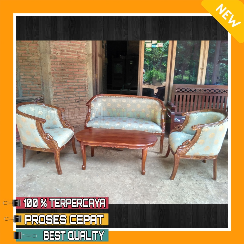 Kursi Pelaminan Jawa Kayu Jati Natural Finishing Dekorasi Ulasan Jepara | Kursi Tamu Angsa Kayu Jati