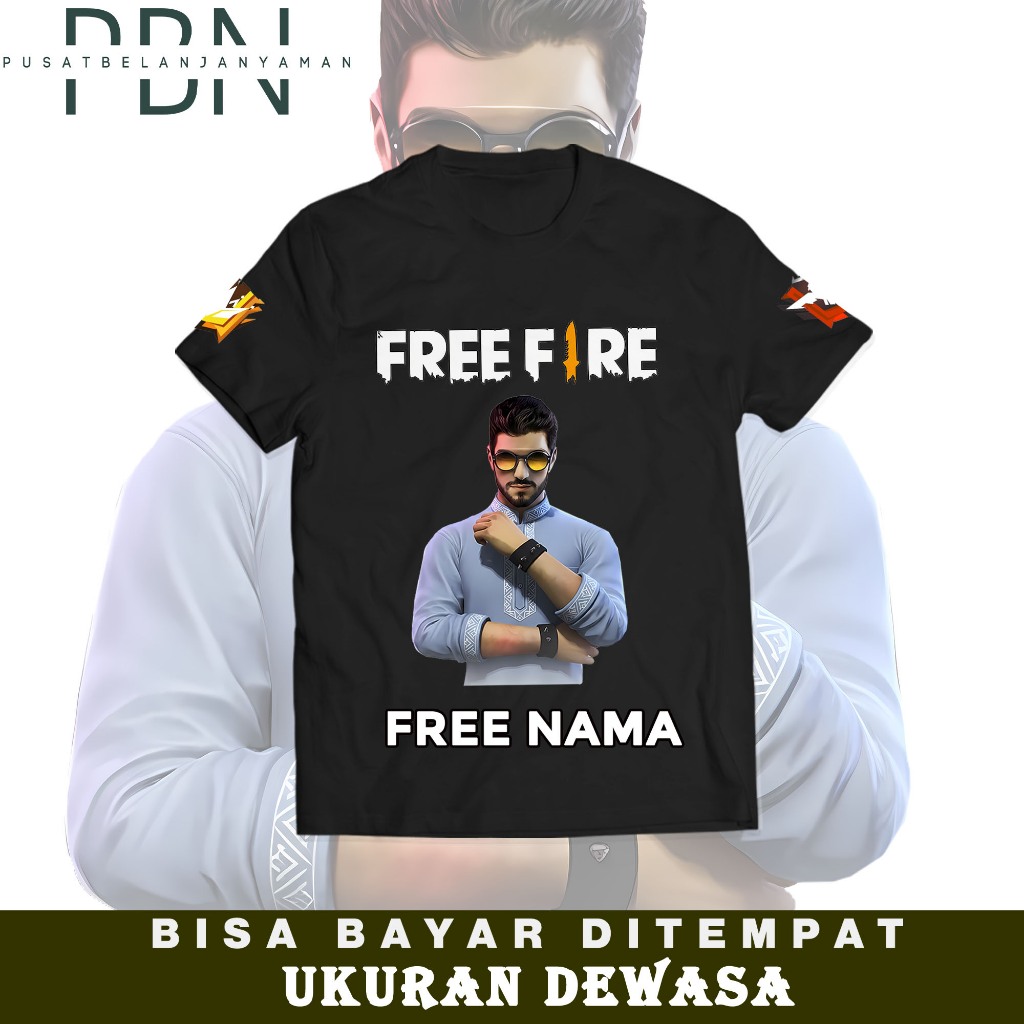 Kaos Dewasa Motif Game Freefire Karakter Alok Ramadhan Bisa COD - Game FF 1447 H