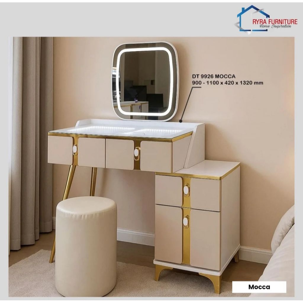 MEJA RIAS DENGAN LAMPU LED KAKI BESI / MEJA RIAS MODERN ELEGAN/ MEJA RIAS MEWAH/MEJA RIAS KAKI BESI/