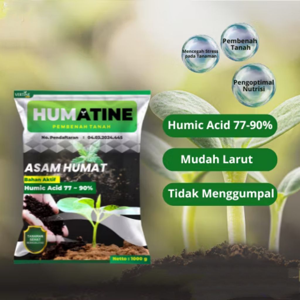 PUPUK ASAM HUMAT 1KG HUMATINE 77-90%