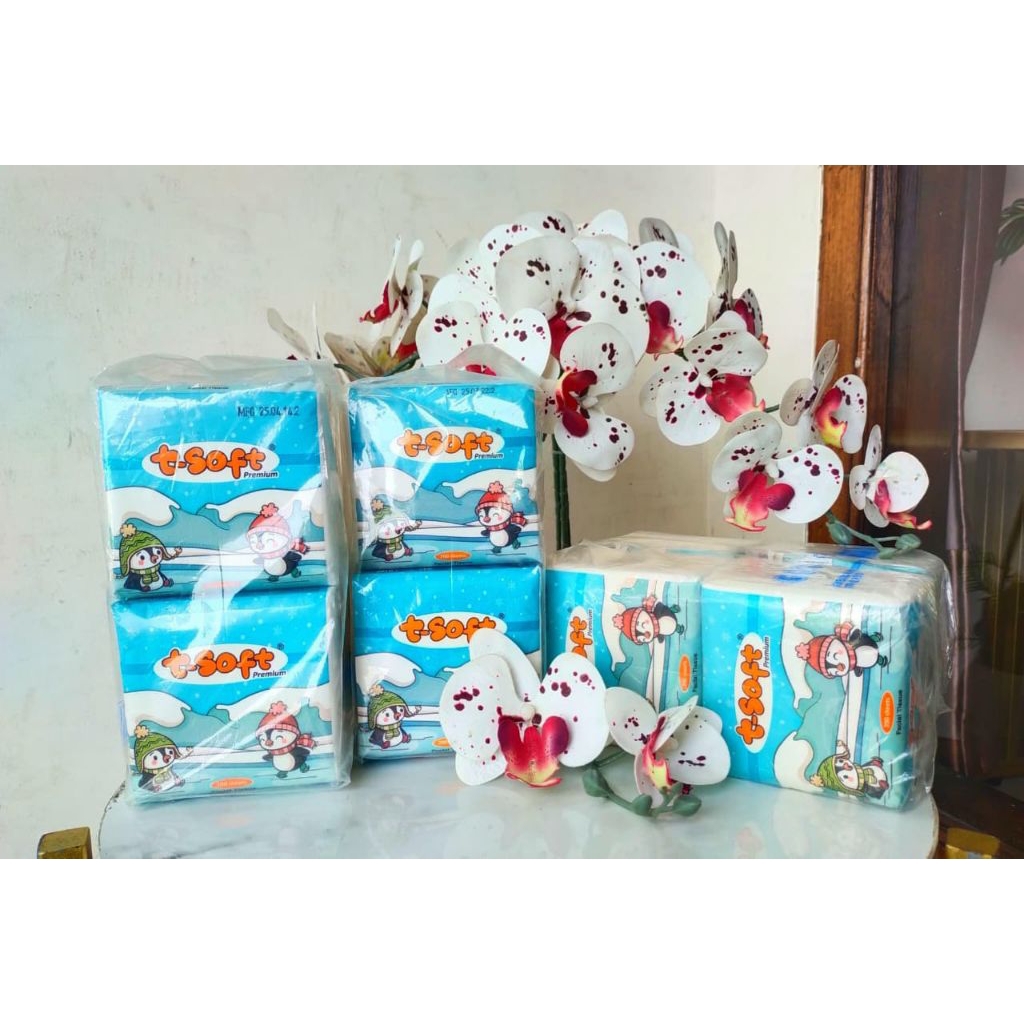 *Tisu t-soft facial pop up 200sheets 1banded isi 4pcs