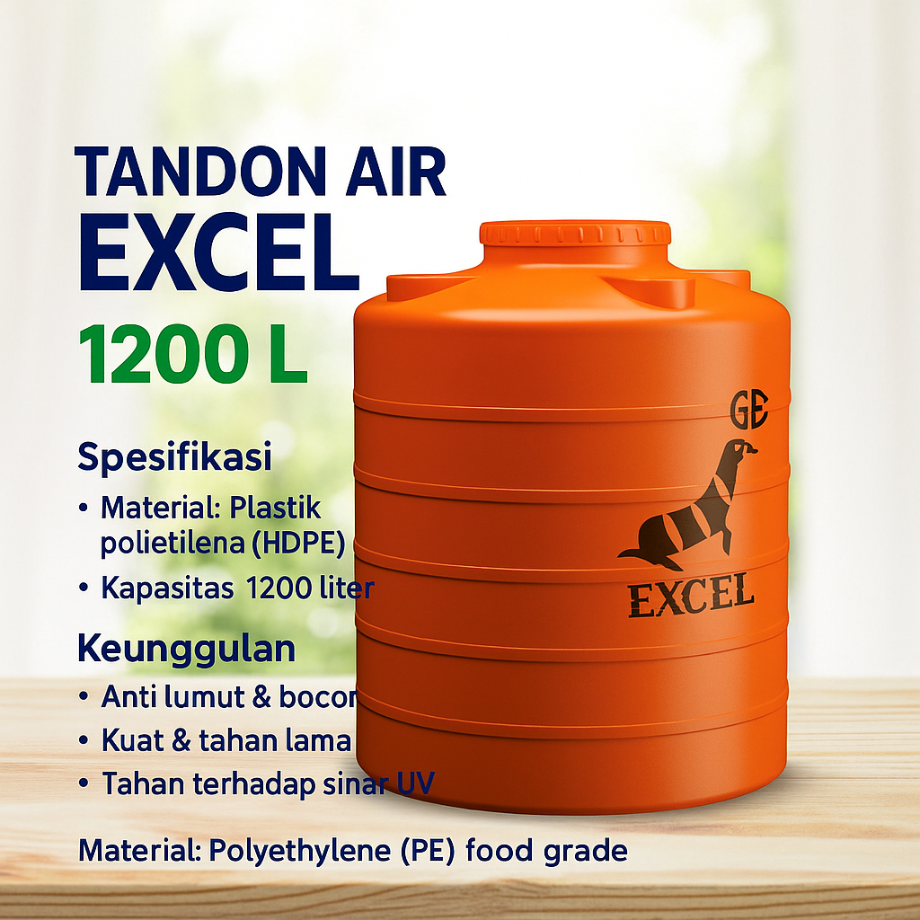 Tangki Air / Toren Air / Tandon Air EXCEL 1200 Liter
