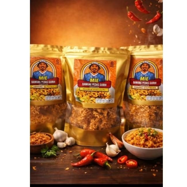 Mie Bawang Pedas Gurih Original 150gr | Mie Kering Gurih Pedas