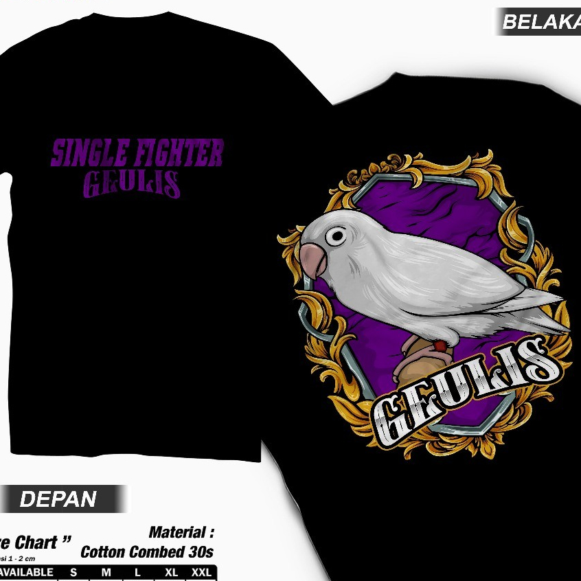 SINGLE FIGHTER/KAOS BURUNG KICAU MANIA INDONESIA/KAOS BURUNG LOVEBIRD