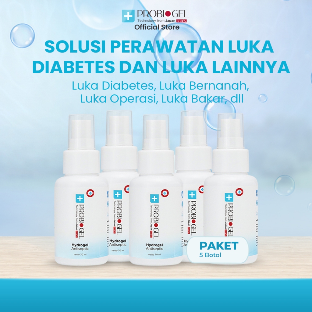 Obat Luka Probiogel Spray 5 botol Luka Diabetes Basah Bernanah Susah Kering 70ml