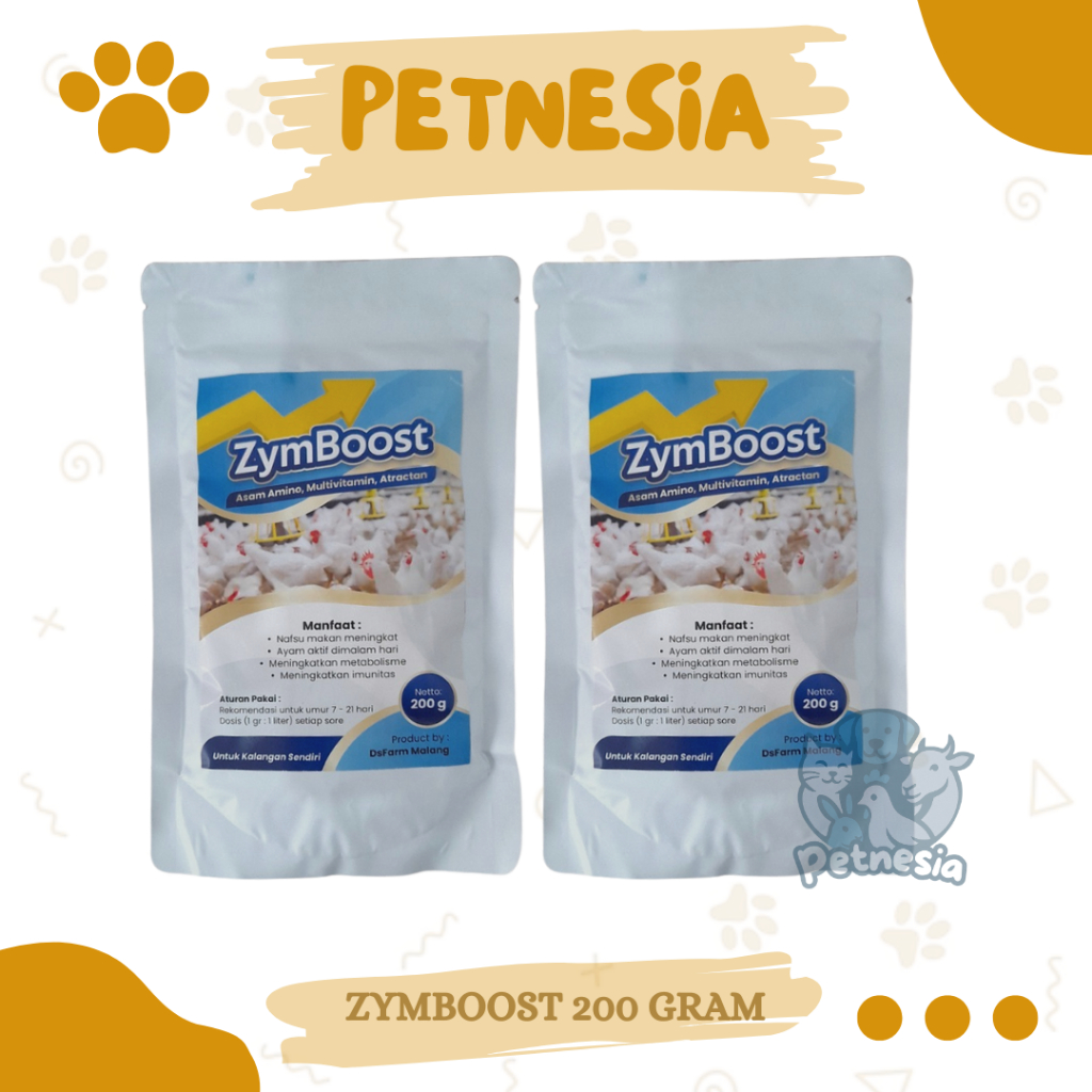 ZYMBOOST 200 GRAM - Multienzyme, Asam Amino dan Probiotik Untuk Ayam Broiler