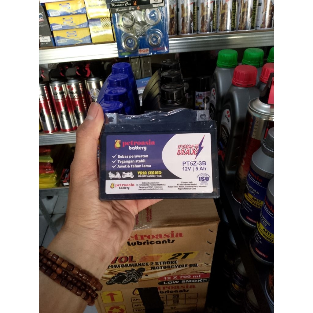 AKI BERKUALITAS PETROASIA POWER MAX PT5Z-3B 12V | 5 AH AWET DAN TAHAN LAMA