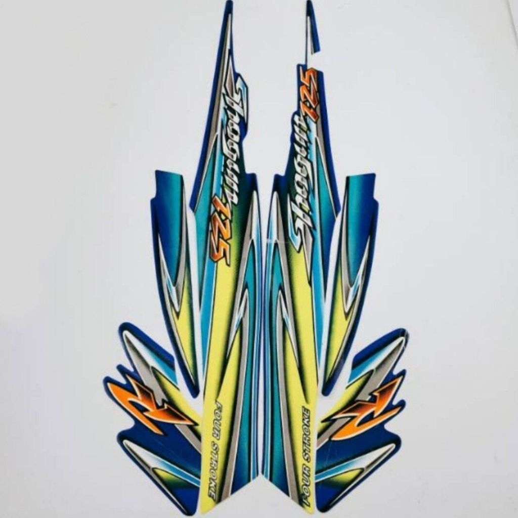 Striping stiker body motor Suzuki Shogun 125 R 2004 stiker list bodi motor suzuki shogun 125 r tahun