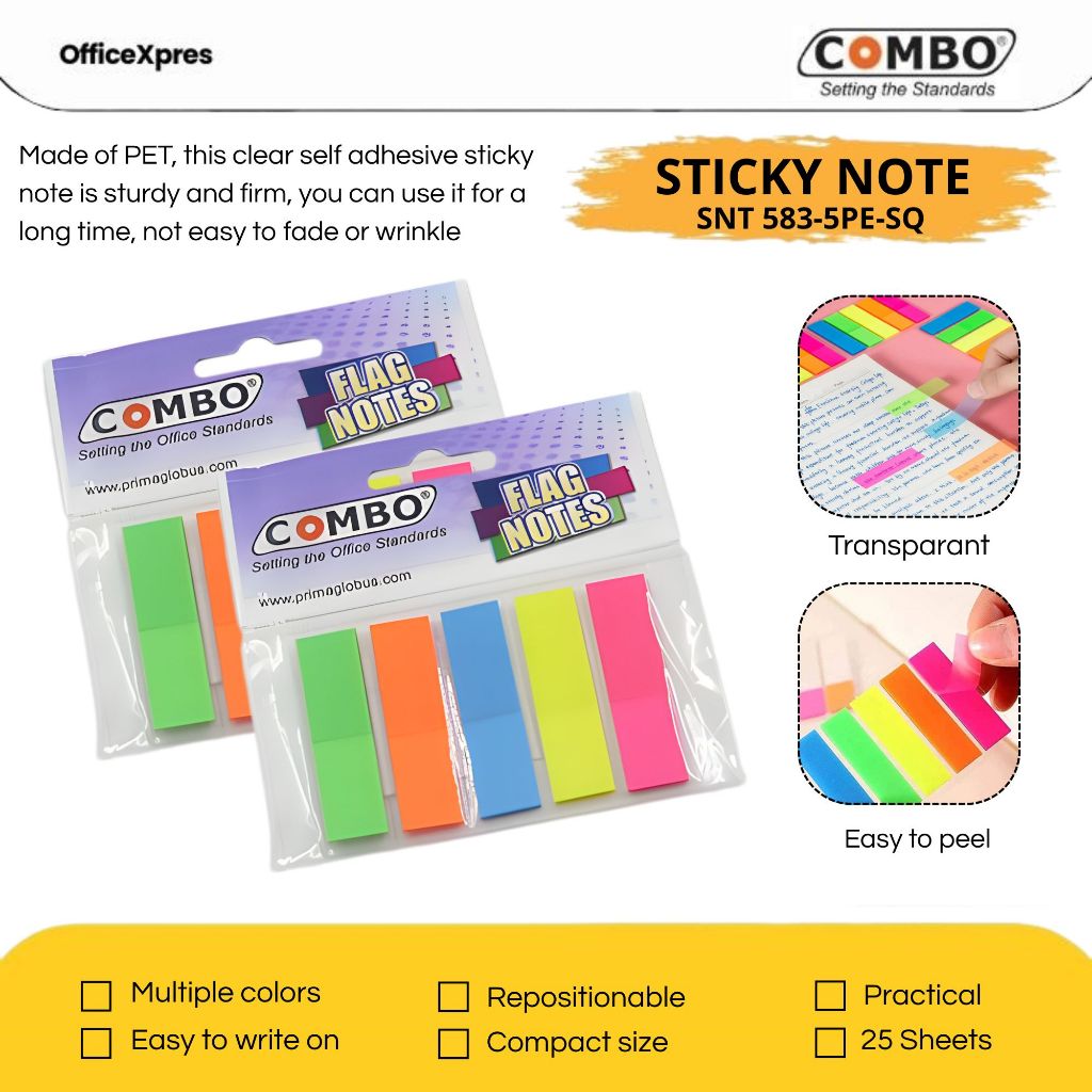 Index Mark / Kertas Penanda Pembatas Bahan Plastik / Sign Here SNT 583 5PE Square