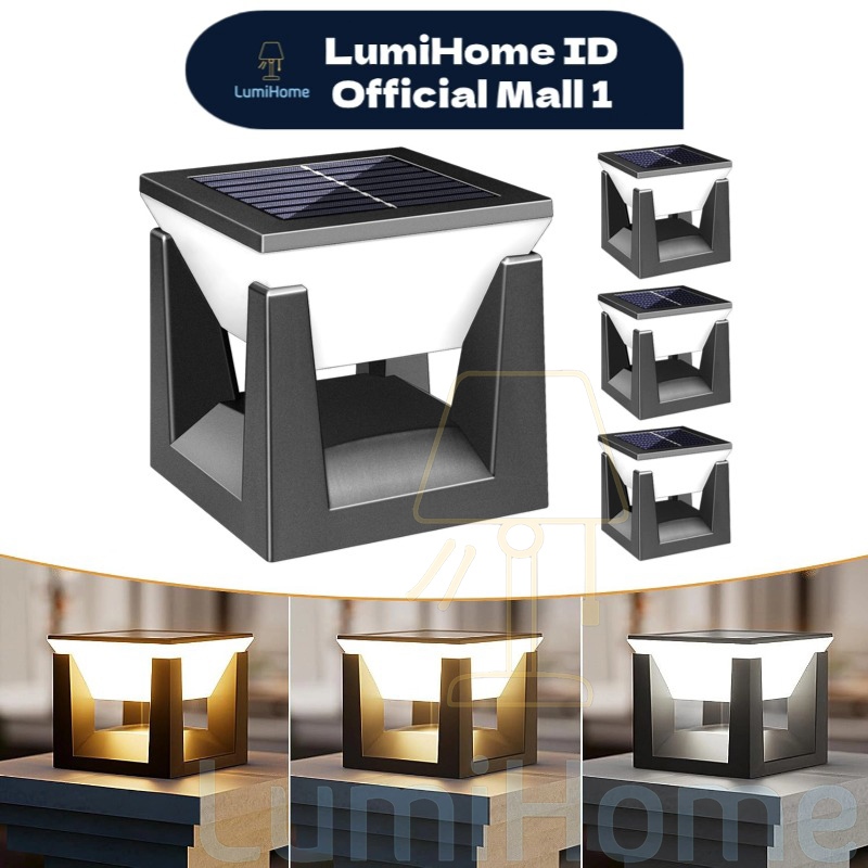 Lampu Taman Surya Minimalis Tahan Air IP67 / Lampu Pilar Tenaga Surya Outdoor / Lampu Tiang Surya LE
