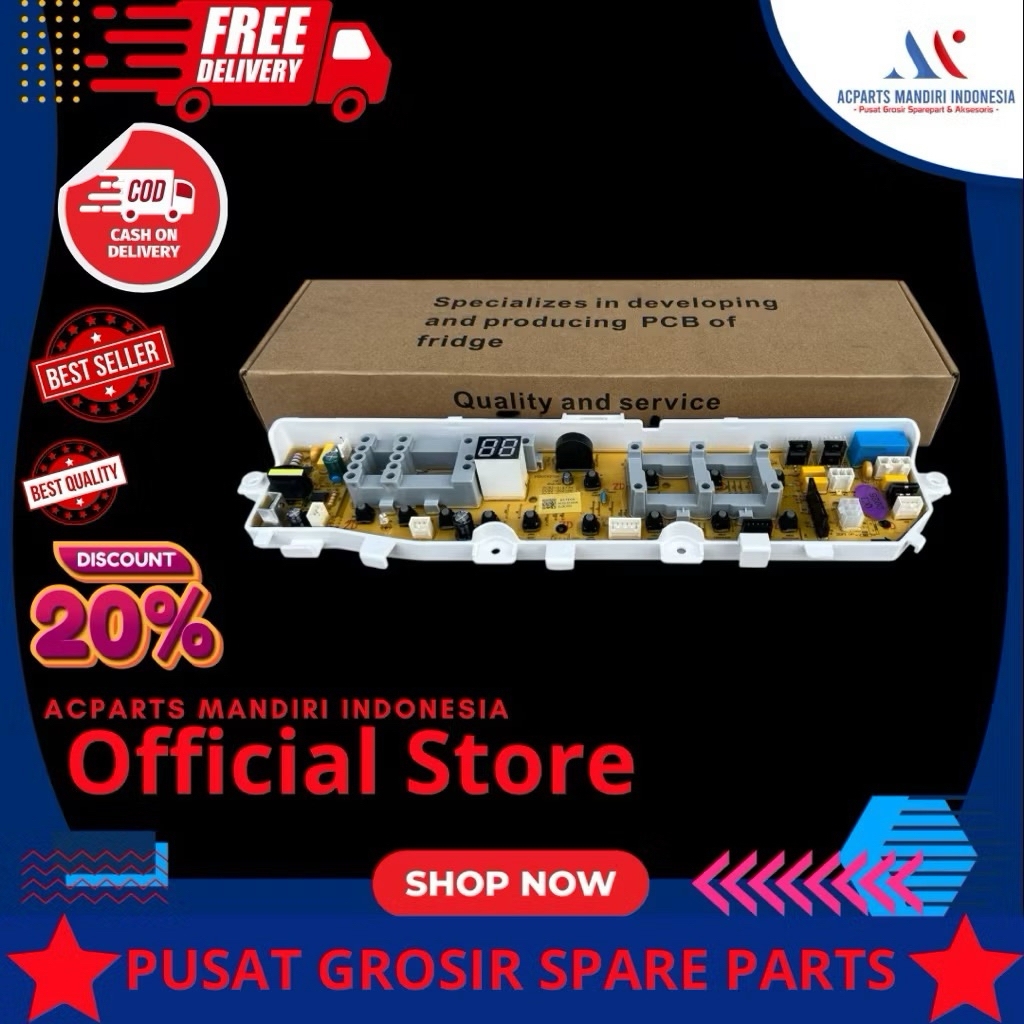 Samsung 7.0Kg Wa70H4000Sg ( Wa70H4000Sg/Se ), Modul Pcb Mesin Cuci Samsung 7.0Kg Wa70H4000Sg Top