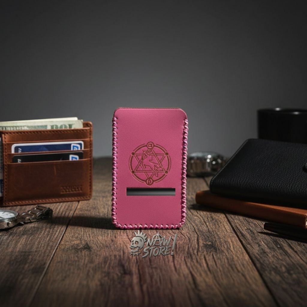Dompet Kulit M200 Baby Pink Pouch Travel Organizer Souvenir Kulit Sintetis