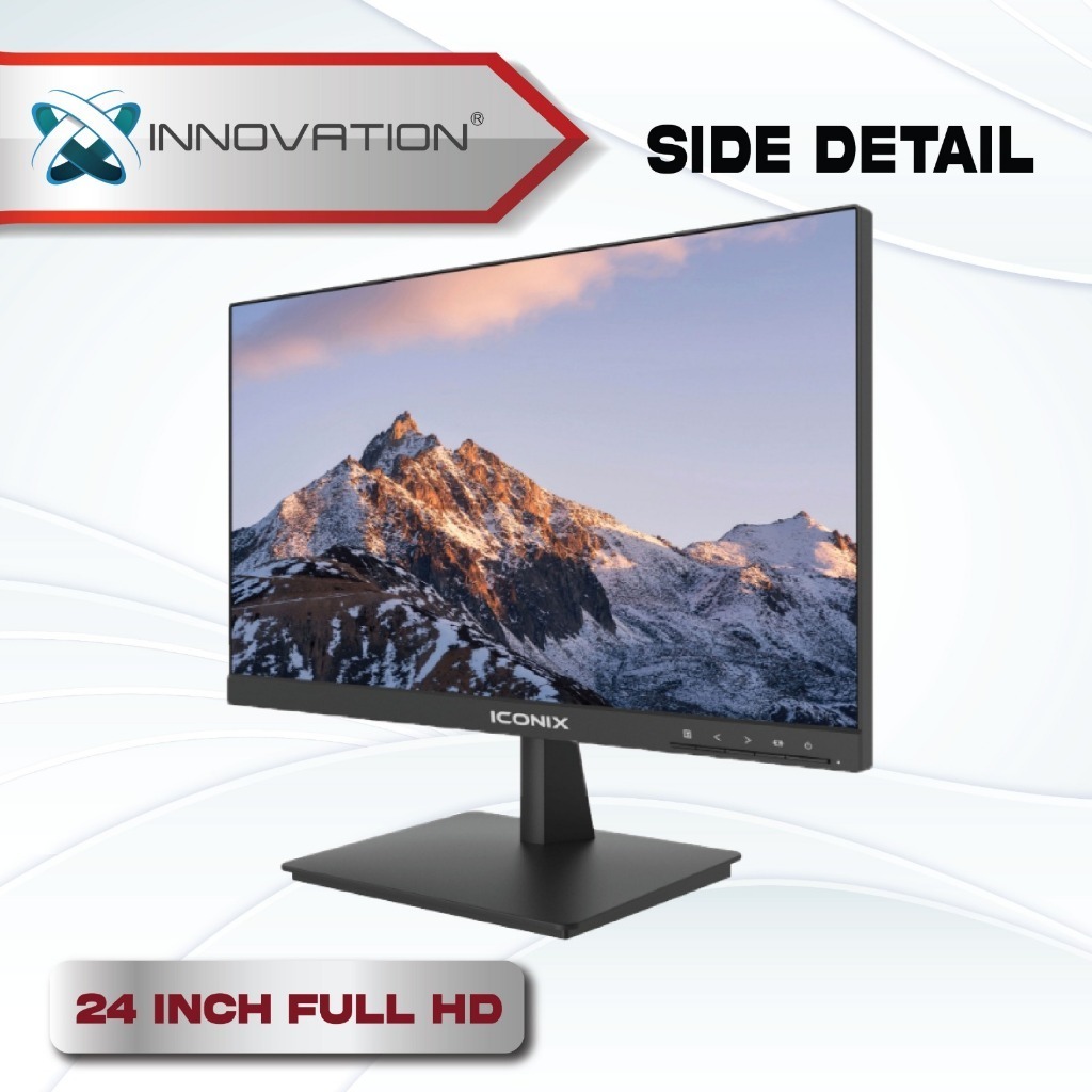 LED Monitor Iconix 24 Inch IPS Layar Jernih Wide View Tilt Angle Monitor Kantor & Gaming