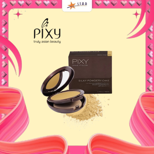 * STAR * Pixy Make It Glow Silky Powdery Cake 10g / Bedak Pixy / Kosmetik