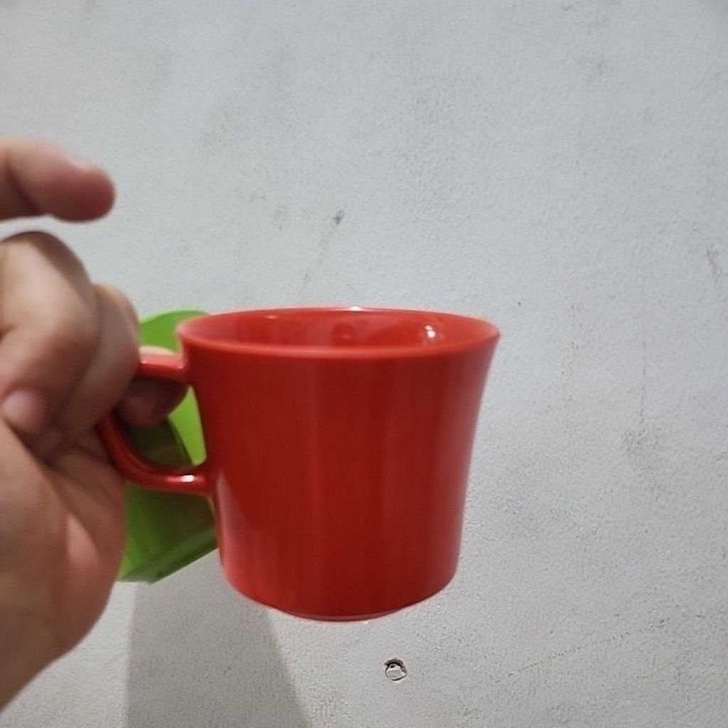 cangkir melamin Hoover 574a merah oren hijau cangkir kopi melamin cangkir warna anak