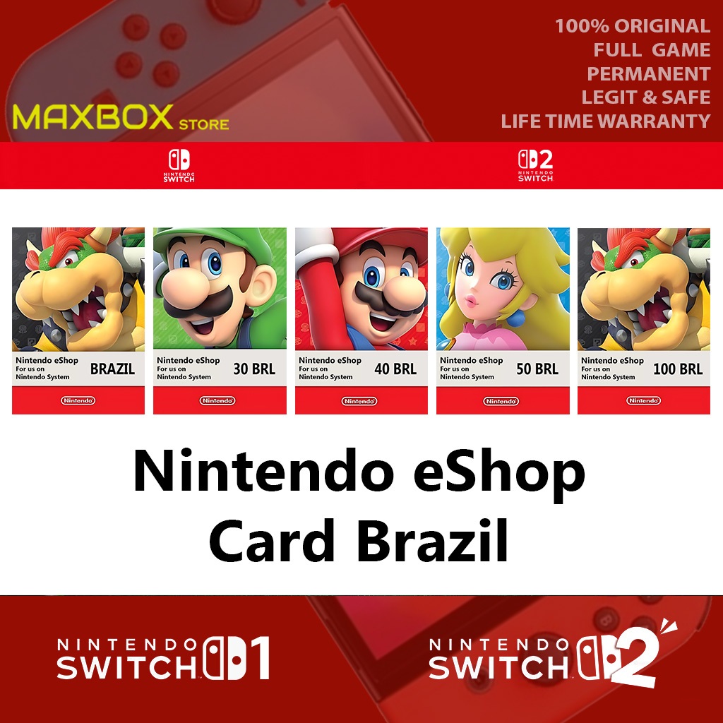 Nintendo eShop Card 30 40 50 100 BRL Key BRAZIL - Nintendo Switch 1 & Nintendo Switch 2