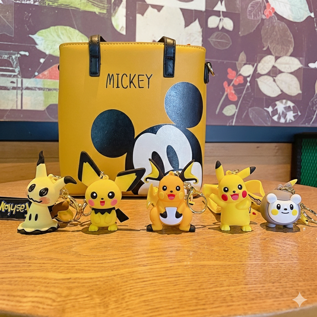 IKOLE Gantungan Kunci 3D Pokemon Pikachu Premium | Aksesoris Tas Kunci Koleksi Hadiah Souvenir