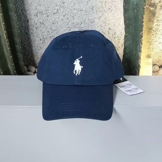Topi Polo original warna navy logo putih BNWT