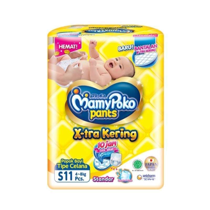 Popok Celana MamyPoko Pants X-tra Kering S11 - Elastis, Daya Serap Tinggi, Bebas Gatal