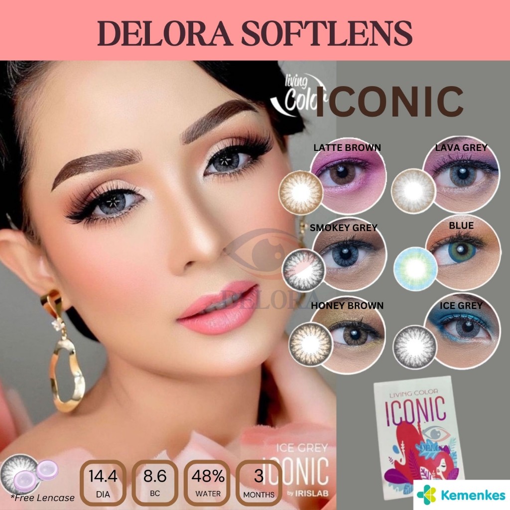 Living Color Iconic Softlens (0.00 s/d -6.00) Minus Soflen Irislab Natural 14.4mm Soflens 6 Bulan So