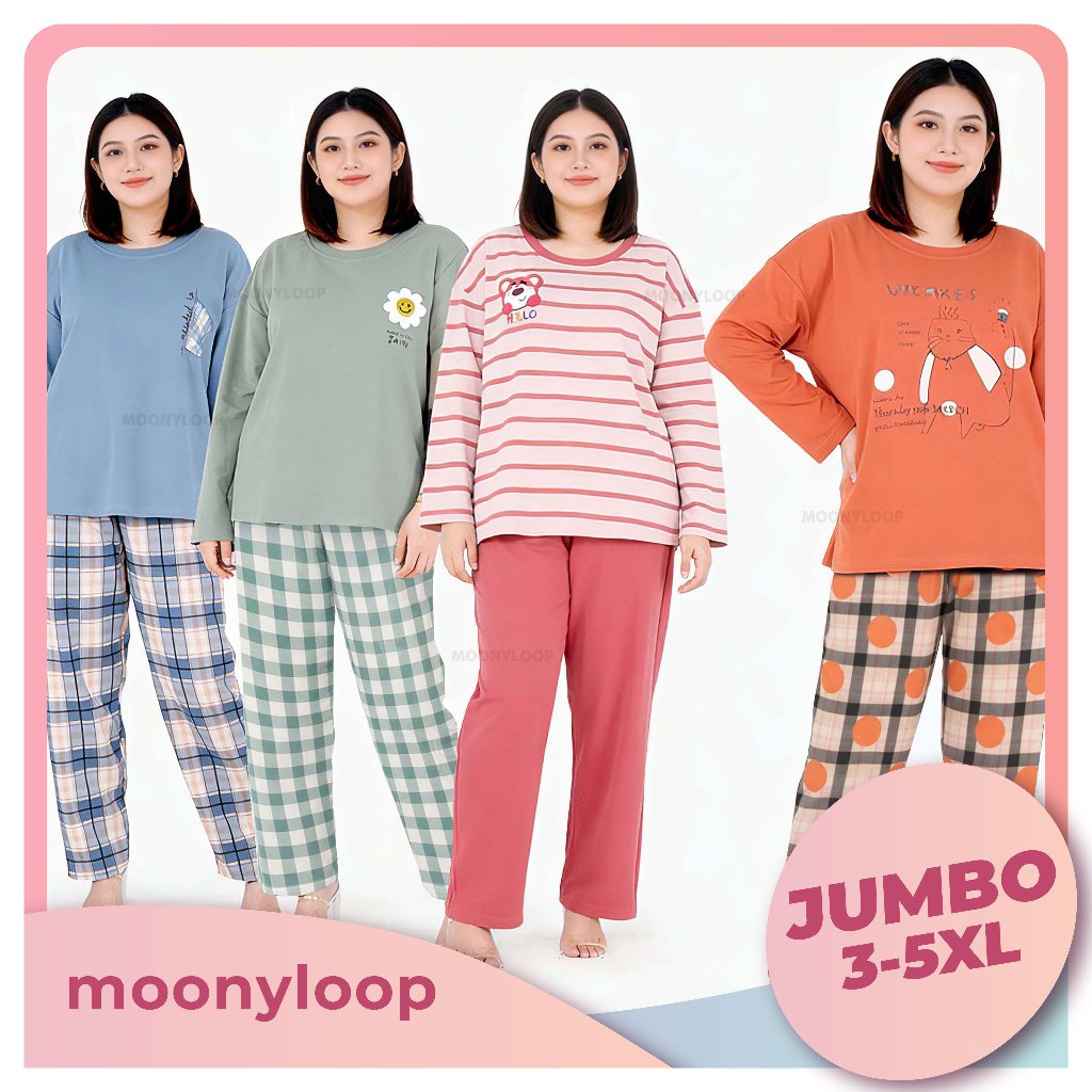 2in1 Piyama Jumbo Wanita 5XL  | Baju Tidur Jumbo 5XL | Piyama Oversize Wanita Dewasa | piyama jumbo 