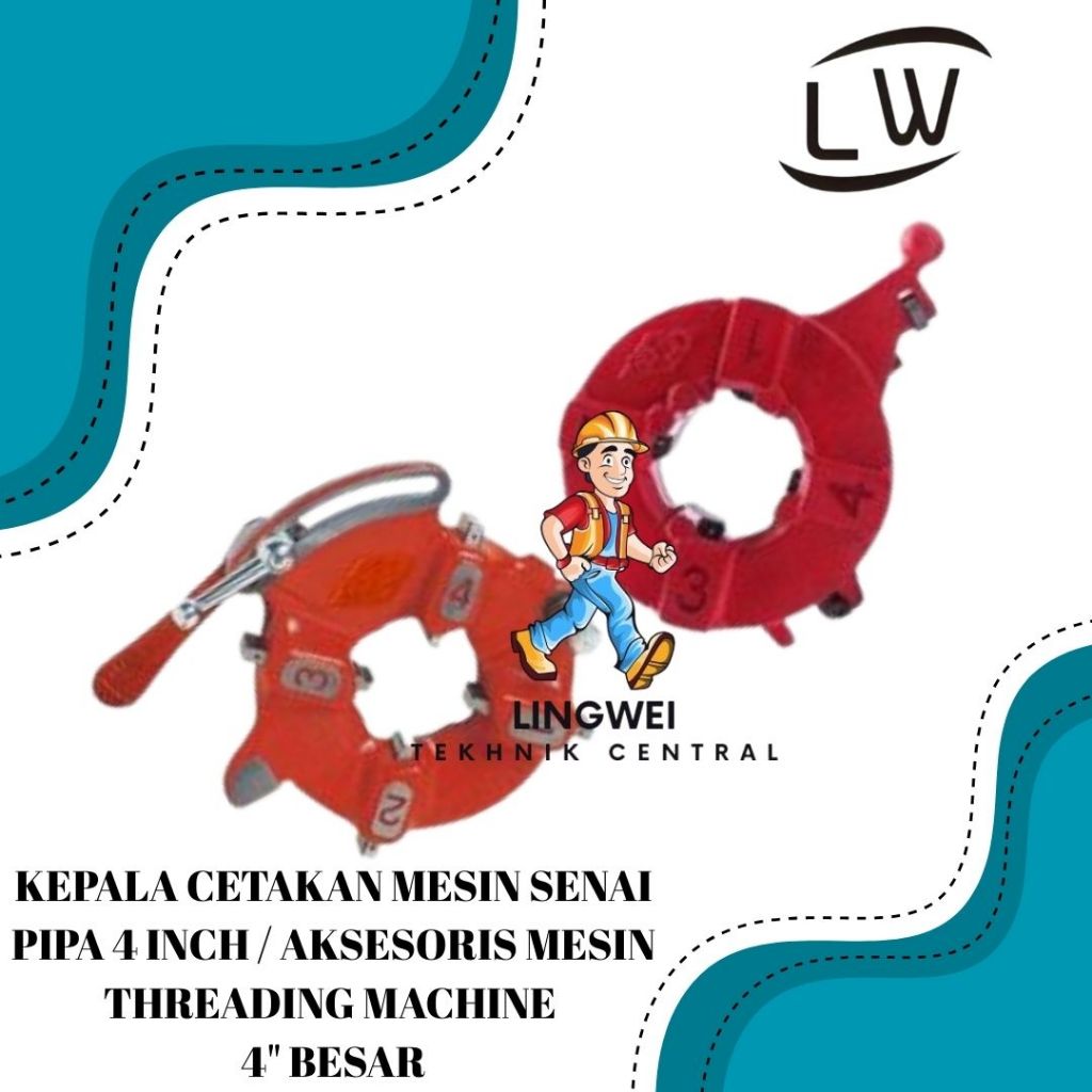 KEPALA CETAKAN MESIN SENAI PIPA 4 INCH / AKSESORIS MESIN THREADING MACHINE 4" BESAR
