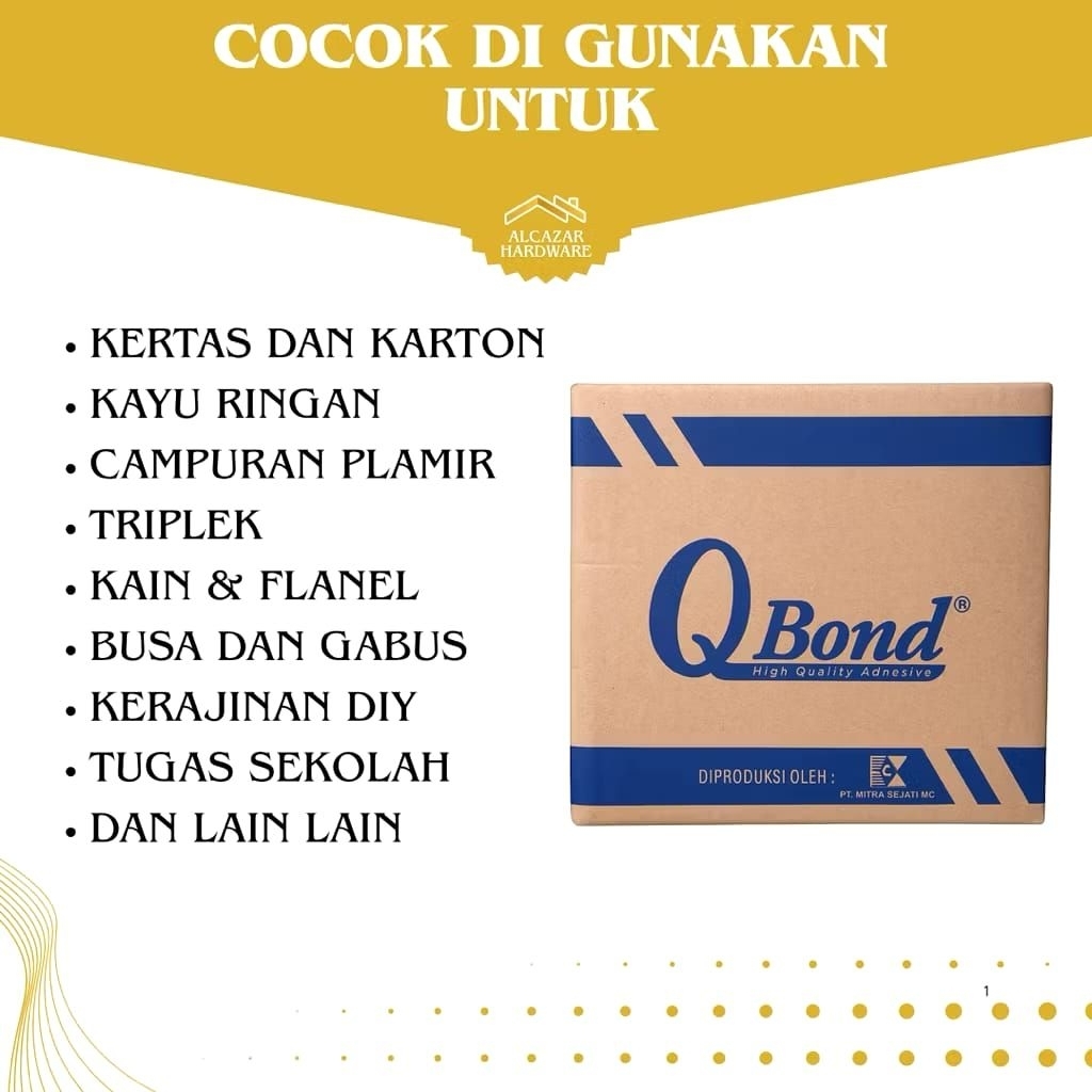 Lem Putih Q bond Isi 5 Kg | Lem Kayu Dan Kertas | lem serbaguna