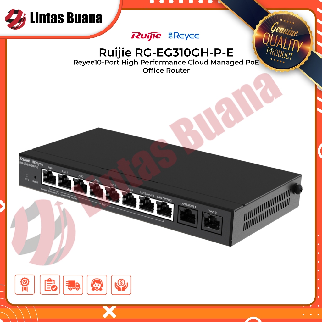 Router RG-EG310GH-P-E Reyee10-Port High-Performance Cloud Managed PoE Office Router RG-EG 310 GH-P-E