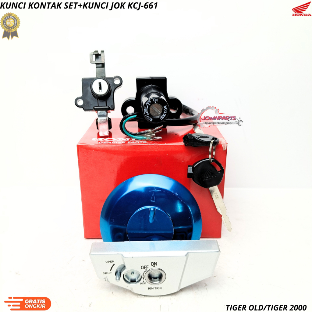 Kunci kontak set+kunci jok TIGER OLD/TIGER 2000,KCJ-661,AHM berkualitas original asli ori