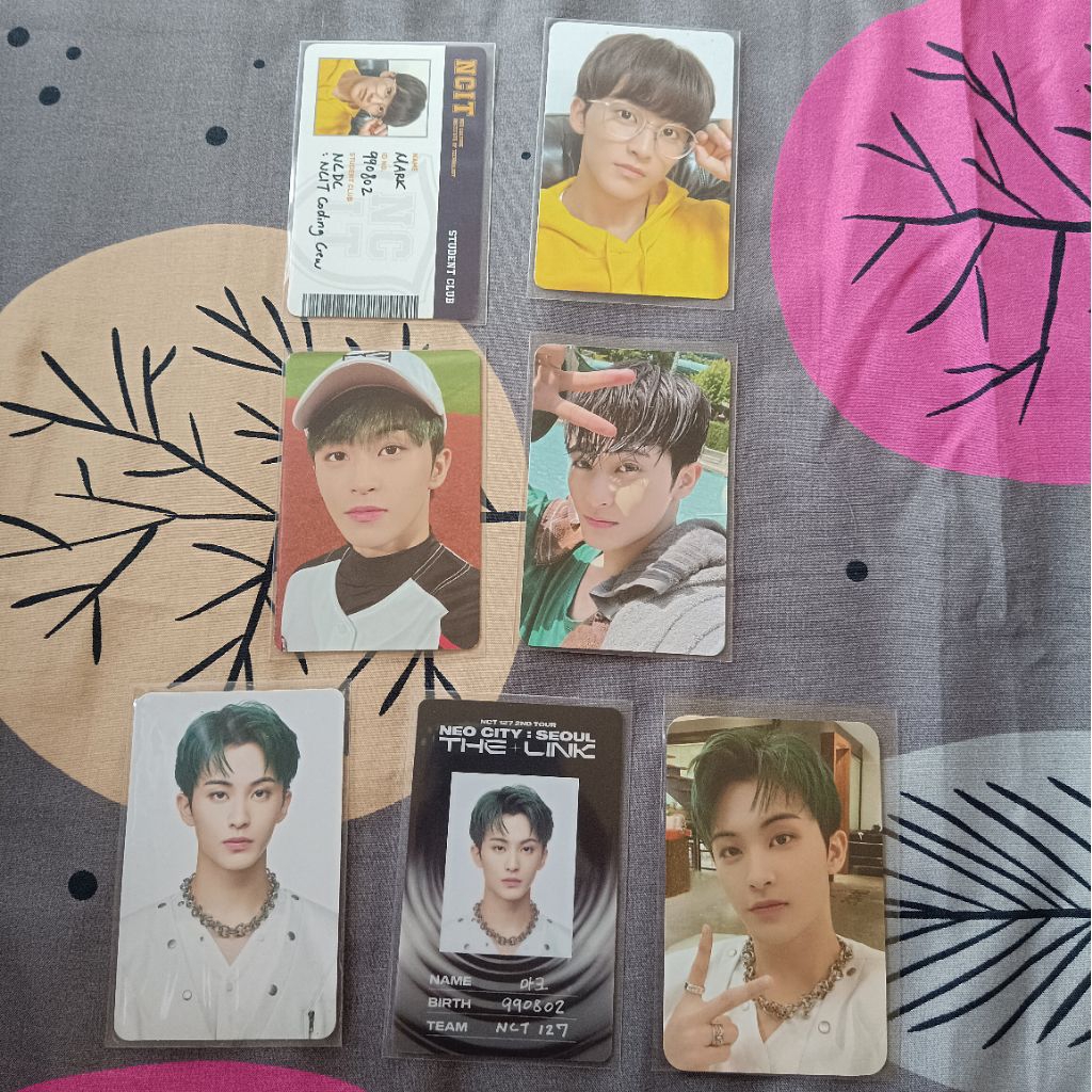 Photocard PC Mark Lee NCT 127 & Dream/Mark Hoodie Kuning Kacamata & Id Card/Mark Baseball/Mark Nyebu