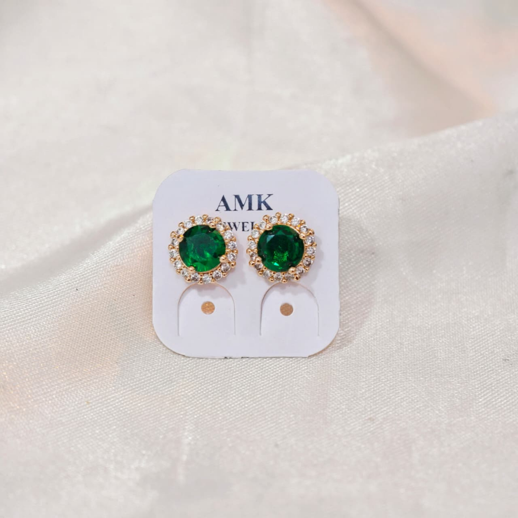 Anting Tusuk Permata Hijau Xuping Premium Lapis Emas 2411157
