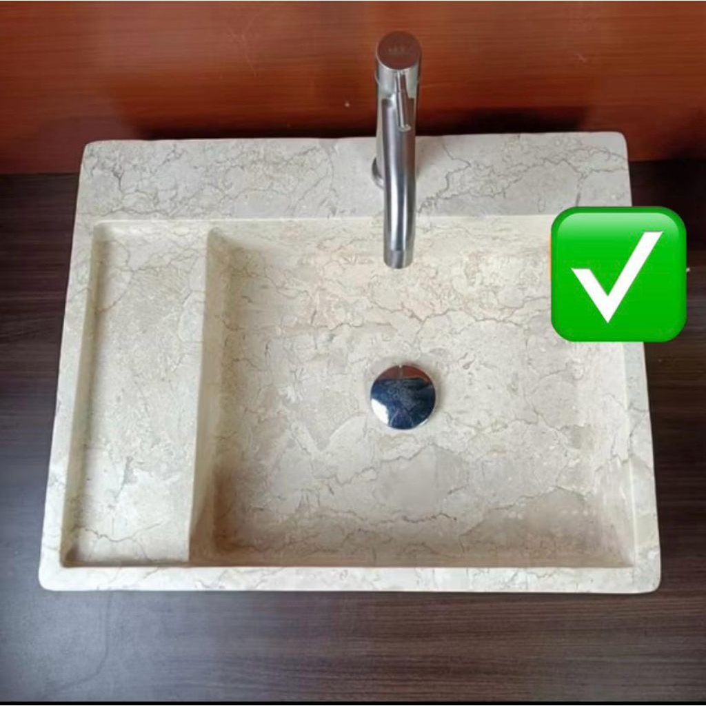 Wastafel batu marmer custom